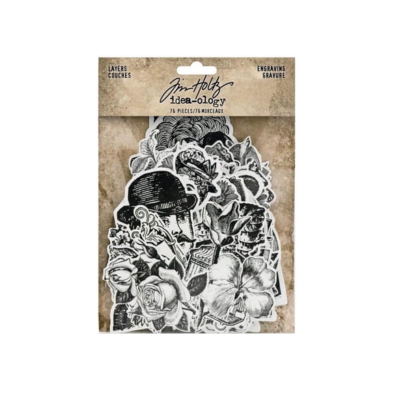 Tim Holtz Idea-Ology, Layers Engraving, 94125,multi