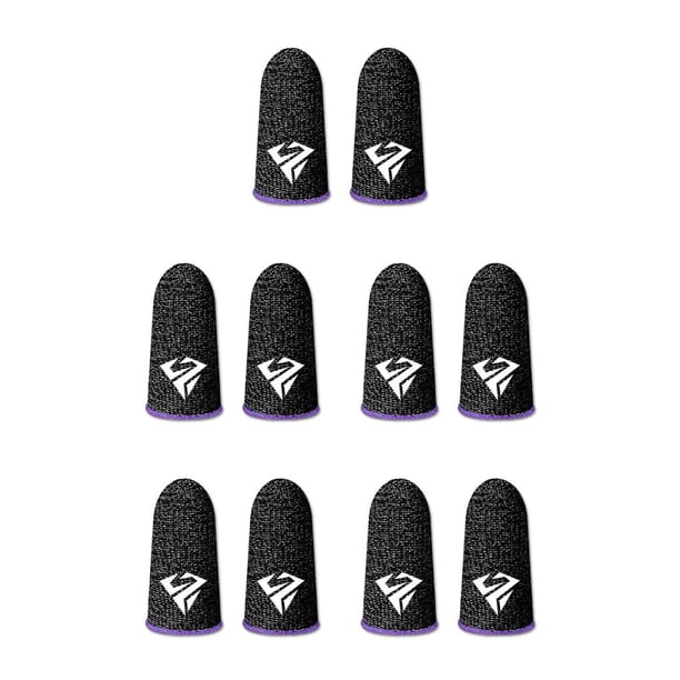 Guantes Sensibles Inteprter 10 Piezas Gaming Fingertip Tejido Transpirable Antihuellas Portátiles Púrpura Tipo 2