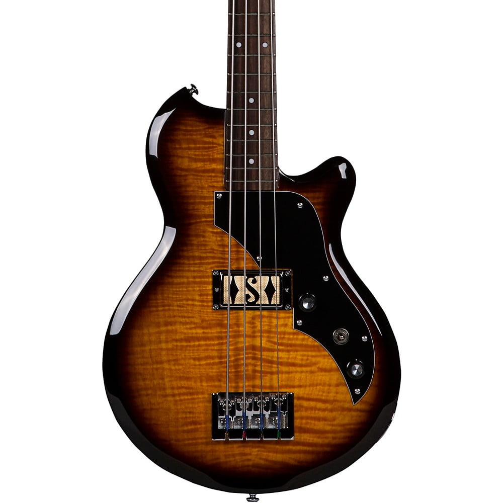 Supro 2041 Huntington I Flame Top ShortScale Electric Bass Guitar with