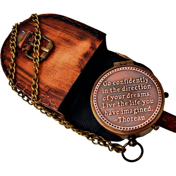 Personalized Brass Compass with Engraved Quote – Christian Religious Gift for Men, Baptism, Confirmation & Graduation Keepsake, Inspirational Catholic Easter Gift