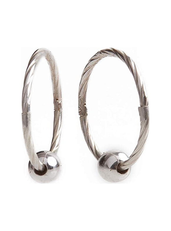 15mm Dome Hoop Earrings In Sterling Silver - Foto 13
