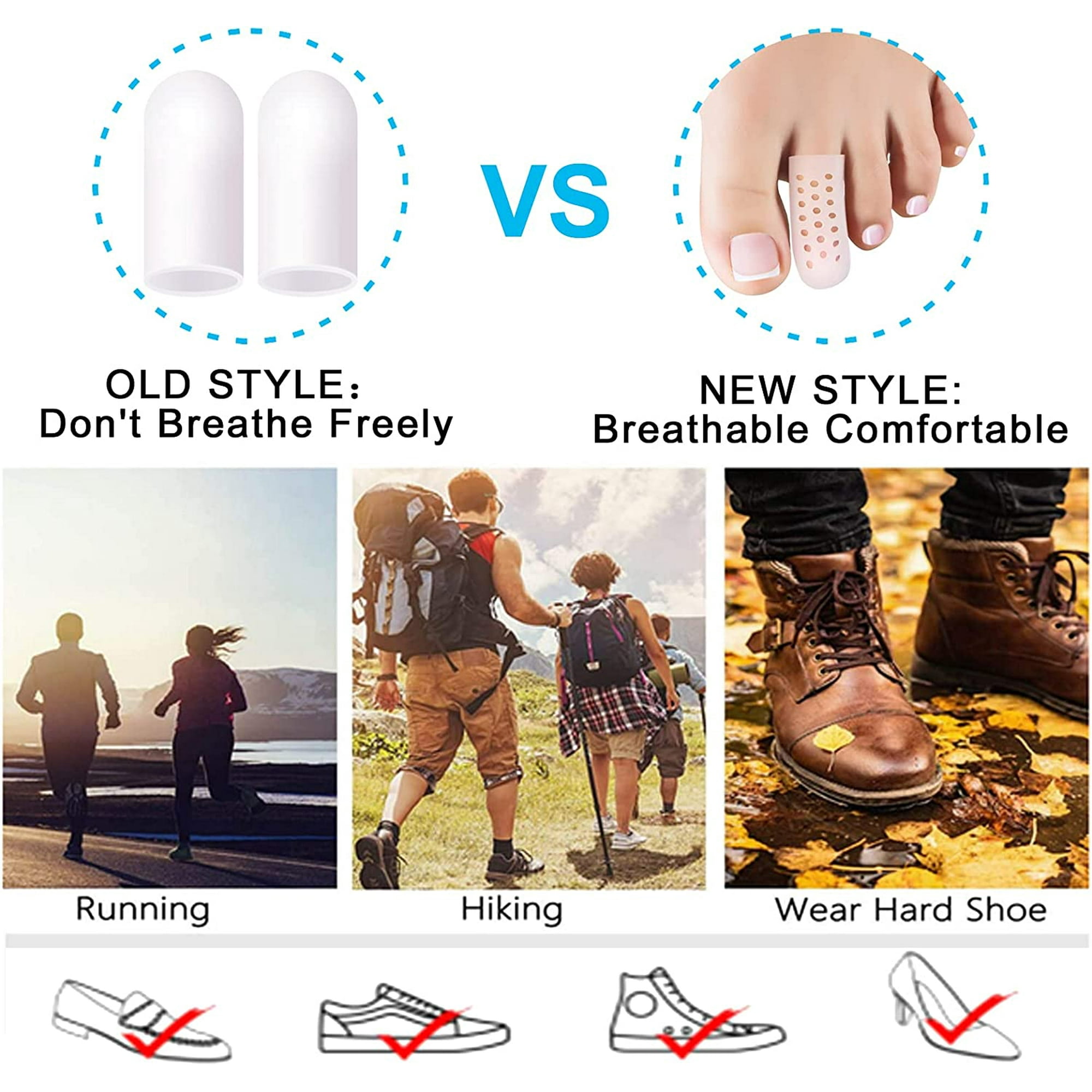 Ecarteur Orteil Lot De 3 Protection Orteils En Silicone Découpable, Tube De Coussin D Compeed Ampoule Pied