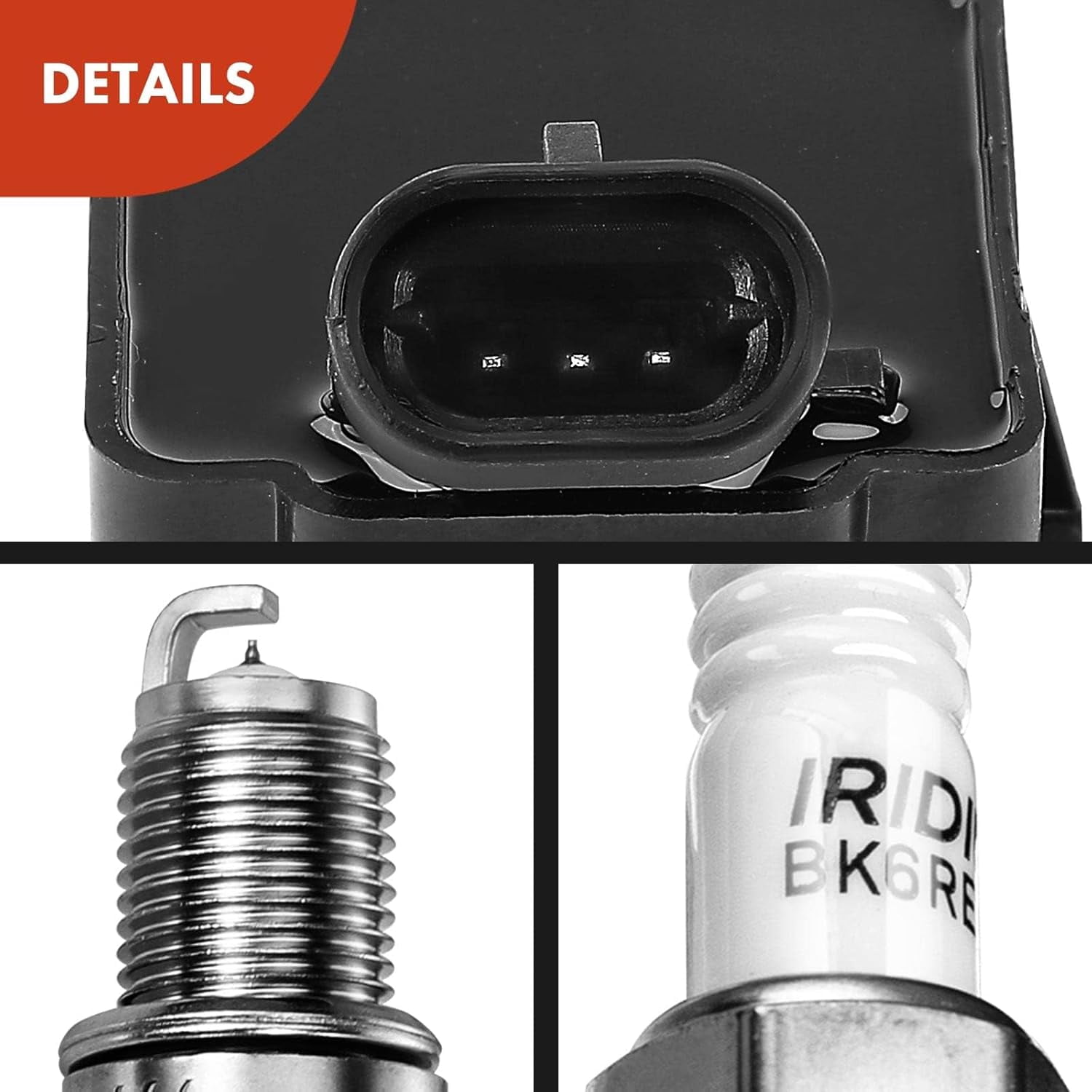 A-Premium Ignition Coils and Spark Plugs Kits Compatible with Chevrolet Trailblazer 2006-2009, Trailblazer EXT 2006 & Buick Rainier 2006-2007 & Isuzu Ascender 2006-2007 & Saab 9-7x 2006-2009 6-PC Set