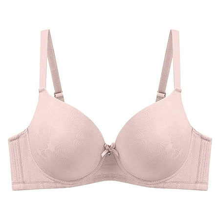 Women s Push Up Bra Plus Size Jacquard Everyday Basic Comfort Lightly Padded Underwire Plunge T-Shirt Bra Lift Up Bralette for D Cup
