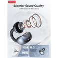 thumbnail image 4 of Clip-on Earbuds, Miniso MS199 AI Real-Time Translation Wireless, Open Ear Bluetooth 5.4, 130+ Languages, IPX5 Waterproof for Travel/Gym,With LED Touch Screen,Type-C Fast Charge, Gunmetal, 4 of 11