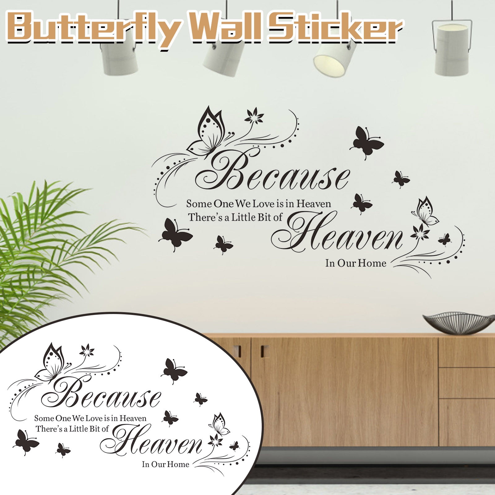Folzery English Letter Butterfly Wall Stickers Living Room Bedroom Decoration Stickers