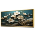 thumbnail image 2 of Designart "Spring Elegance White and Gold Flower Beauty II" Oversized Floral Framed Wall Art - Traditional White Flowers Living Room Framed Canvas Art, 2 of 6
