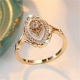 thumbnail image 3 of HengDidi Vintage Lace Design Ring - 14K Gold Plated Zirconia Jewelry for Women, Elegant Floral Inspired Ring Available in US Sizes 6-10, 3 of 4