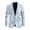 Light Blue Abstract Print, variant on Uourmeti One Button Dress Jacket for Casual Business, Polyester Lightweight Suit Jackets with Regular Fit