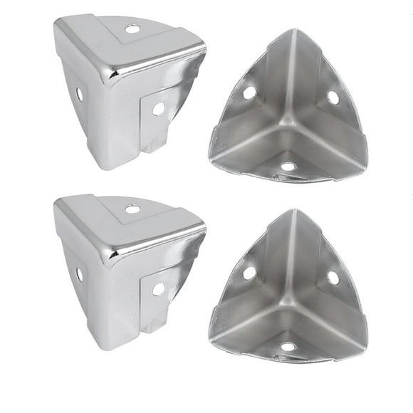 Unique Bargains Wooden Case Box Cabinet Iron Edge Corner Protectors Covers 28mmx28mmx28mm 4pcs