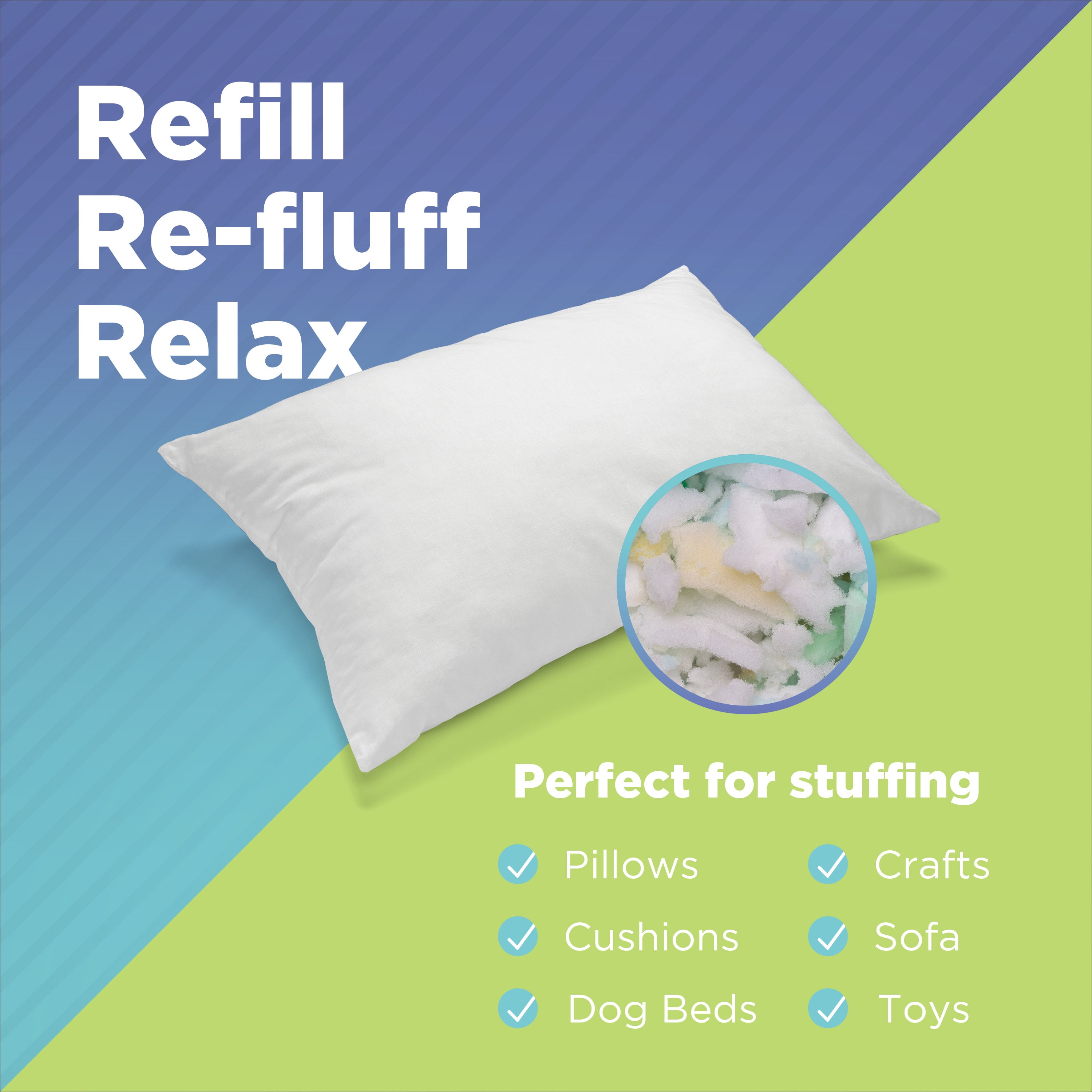 Shredded Foam Filling Made from Recycled Materials – Long Lasting Shredded Bean Bag Filler Foam - Lightweight Moldable Foam Filling - 5 lbs