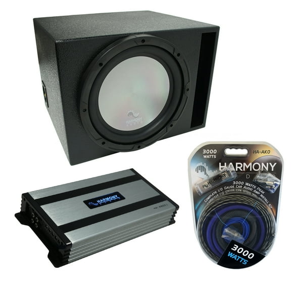 Universal Car Stereo Rhino Coated Ported 15" Harmony A152 Sub Box & HA-A800.1