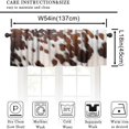 thumbnail image 6 of Cow Print Kitchen Valance Curtain,Rustic Western Cow Fur Skin Print Short Drapes Living Room Bedroom Cafe Rod Pocket Window Treatment 1 Panels Set 54" W x 18" L Inch, 6 of 6