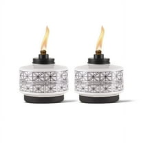 TIKI® Brand 2-Pack 6 Inch Table Torch Glass Black and White