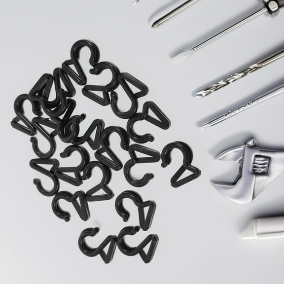 HINTRMENT 20Pcs Black Plastic RV Awning Light Hooks for Organizing and 1.4*1.1*0.2in