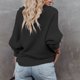thumbnail image 5 of Suéter de punto con solapa para mujer con dobladillo suelto, jersey de manga larga con cuello en V para otoño e invierno, negro S, 5 of 7