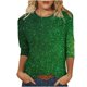 thumbnail image 1 of Blusas para Mujeres Casual 3/4 Manga Cuello Redondo Impreso Suelto, Top para Primavera Verano Diario Y Otoño, 1 of 5