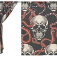 thumbnail image 3 of Coolnut Skulls and Red Snakes Semi Sheer Curtains Window Voile Drapes Panels Treatment-55x84in for Living Room Bedroom Kids Room, 2 Pieces, 3 of 4