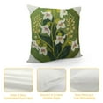 thumbnail image 4 of GOSMITH Flower Decorative Throw Pillow Covers Square 3D Jacquard Pillowcase for Sofa Living Room Bedroom Farmhouse Decor Lily of The Valley, 4 of 5