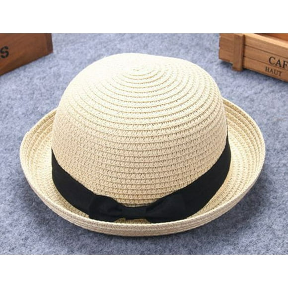Baby Care Breathable Hat for Kids Bowknot Design Lightweight Straw Hat for Boys Girls with Sun