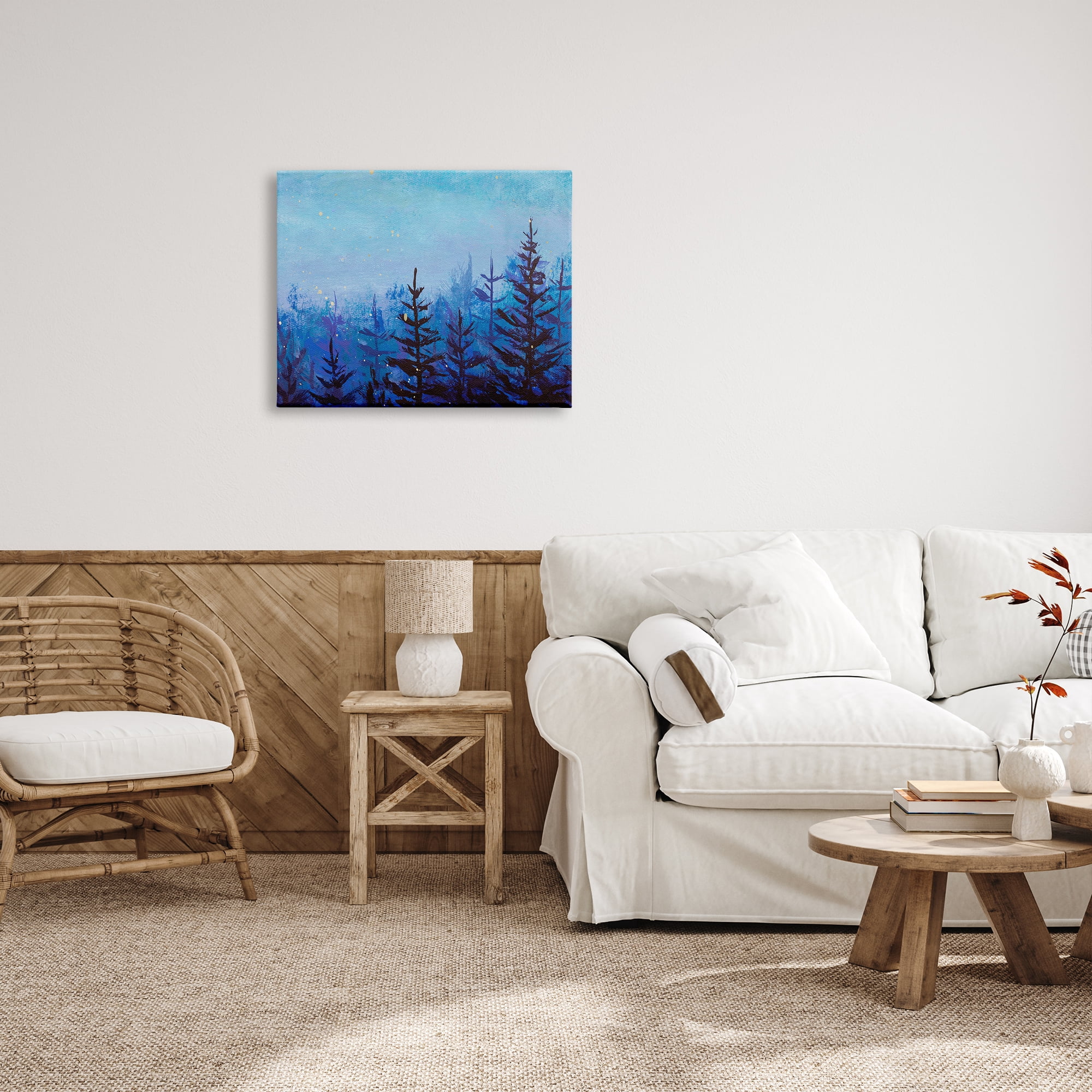Stupell Industries Foggy Magical Forest Nature Painting Gallery Wrapped Canvas Print Wall Art, 30 x 24