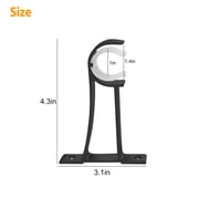 4pcs Curtain Rod Holders, TSV Curved Shower Curtain Rod Holders Wall Ceiling Mount Curtain Rod Brackets Hardware Decorative Drapery Heavy Duty Window Rod Hooks Hangers Curtain Pole Wall Brackets