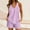 Purple, variant on Women's Shorts Suit Set Soft V Neck Sleepwear Pajama Outfit with Pockets Comfortable Wear Summer Nightwear