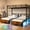 Black, variant on Mirightone Triple Bunk Bed with LED & USB Charging Station, Convertible to 3 Separate Beds, Twin XL over Twin Metal Bunk Bed with Safety Guardrail & Ladder for 3 Teens,No Box Spring Needed