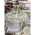thumbnail image 4 of Sage Green Boho Outdoor Tablecloth - 54 Inch Round Dining Table Cover, Vintage Abstract Art Ethnic Tribe Waterproof Outdoor Table Cloth with Umbrella Hole & Zipper for Picnic/Patio/Party, 4 of 7