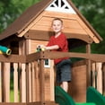 thumbnail image 4 of Backyard Discovery Mount Triumph Cedar Wood Swing Set, Wave Slide, Clubhouse, Rock Wall, 4 of 12