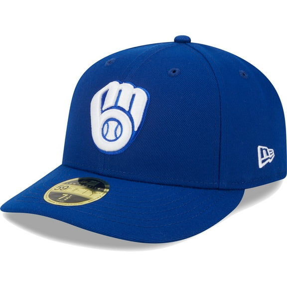 Men's New Era  Royal Milwaukee Brewers White Logo-Low Profile 59FIFTY Fitted Hat