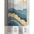 thumbnail image 5 of Teal Golden Sheer Curtains 108 Inch Length 2 Panels Set, Modern Oil Painting Art Voile Window Treatment Semi Sheer Long Curtains Drapes for Bedroom/Living Room/Kitchen 52"x108"x2, 5 of 7