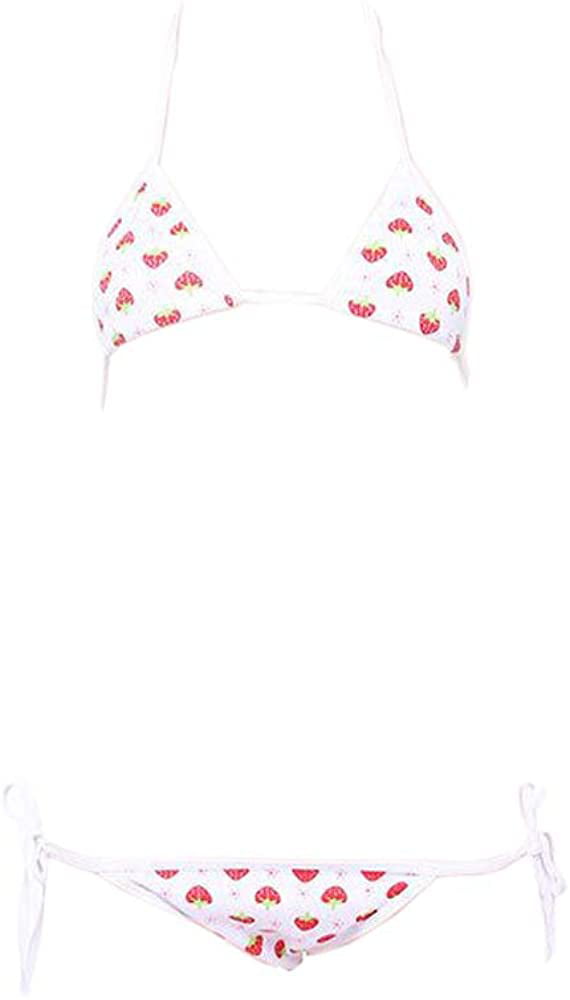 Choomomo Womens Strawberry Print Bikini Anime Lingerie Set Japanese Cosplay Underwear 