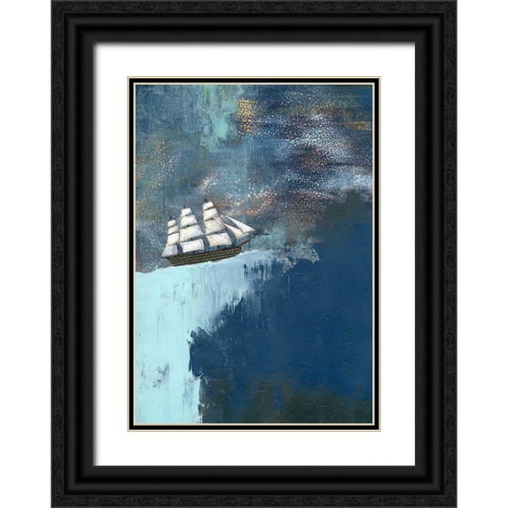 Ogren, Sarah 11x14 Black Ornate Wood Framed with Double Matting Museum Art Print Titled - The Dark Blue Ocean