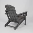 thumbnail image 3 of Adirondack Chair, Outdoor Chair, Folding Chair&nbsp;with Dual Cup Holder, HDPE Composite Folding Design and Wood Texture for Patio, Garden, Deck, Gray, 3 of 6