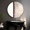 thumbnail image 3 of WallBeyond 24 Inch Aluminium Frame Round Bathroom Wall Mirror, Vanity Mirror, Home Decor, Black, 3 of 8