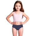 thumbnail image 3 of Toddler Girl's Bikini Sets Two Piece Swimsuit UPF 50+ Sun Rash Guard And Swim Shorts For Beach Pool Summer Swimwear Size 4-5T, 3 of 8