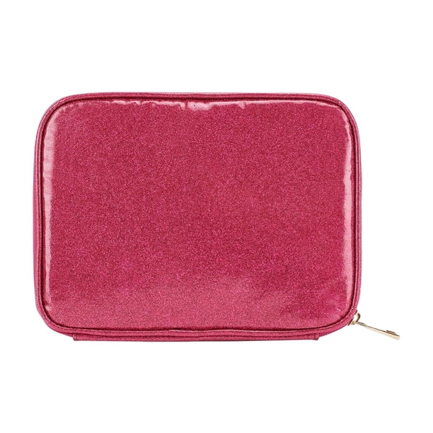 Bolsa de almacenamiento para correas de reloj de cuero PU, estuche de transporte, bolsa de viaje portátil Rojo