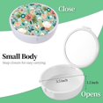 thumbnail image 2 of TIHYWR Retainer Case,Denture Case Cute Mouth Guard Case Container Storage Racks,Orthodontic Aligner Case With Mirror and Ventilatio,Light Green Flower, 2 of 7