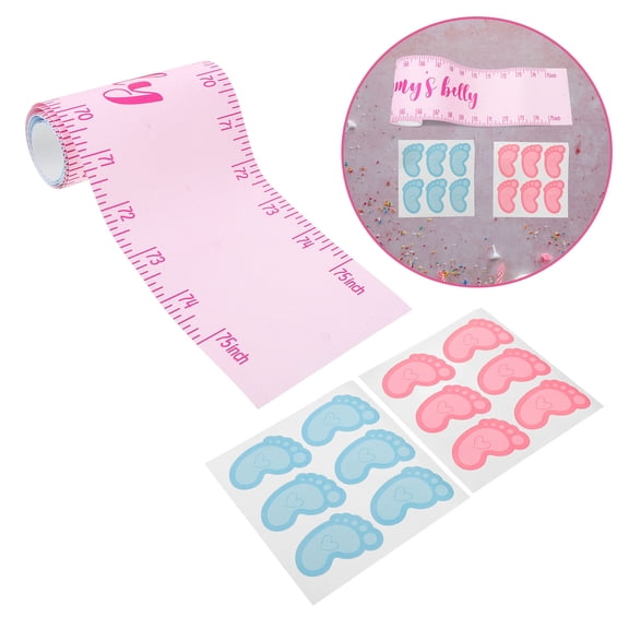 LEORX 1Set Gender Reveal Party Decorations Kit with Voting Stickers and Growth Chart