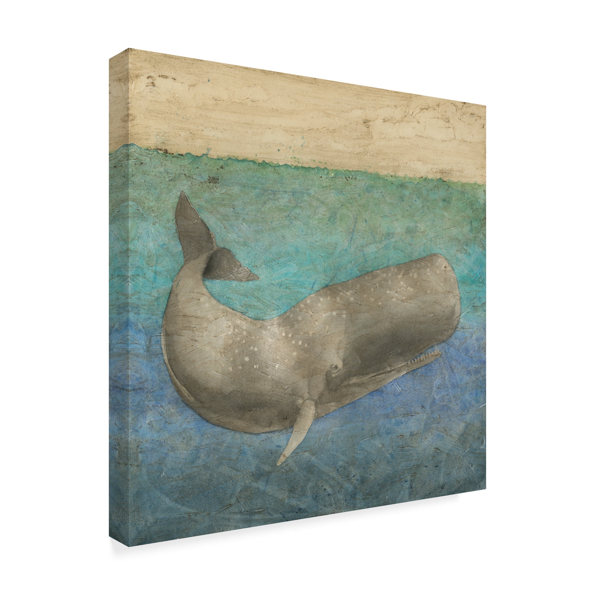 Trademark Fine Art 'Diving Whale II' Canvas Art by Megan Meagher