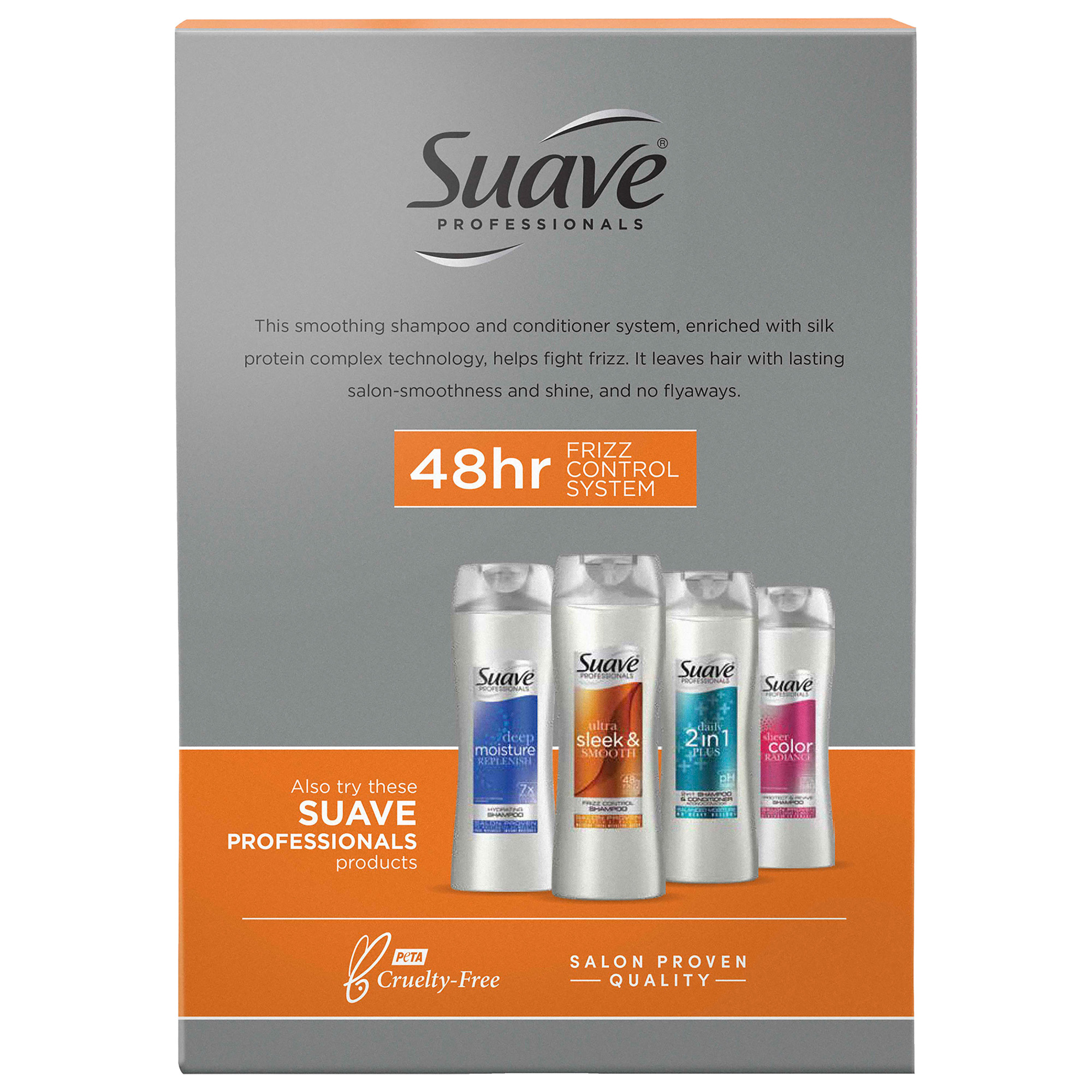 Suave Professionals Clarifying Frizz Control Daily Shampoo & Conditioner with Peptides & Vitamin E, Scented, Full Size Set, 2 Pack - image 3 of 11