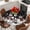Black White, variant on Black Christmas Round Tablecloth, Fitted Table Cover with Elastic for 36"-44" Round Tables, Snowman Snowflake Winter Birds Table Cloth Outdoor Indoor Dinning Party Waterproof Tablecloths