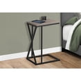 thumbnail image 3 of C-shaped Accent Table in Brown Laminate & Black Metal for Living Room & Bedroom, Base Can Be Slid Under Sofas, 3 of 12
