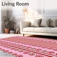 thumbnail image 2 of ODIKA 8'x10' Machine Washable Non-Slip Area Rug, Festive Cane Swirl Design with Holiday Peppermint Accents High Traffic Rug, Pink, 647089, 2 of 7