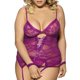 thumbnail image 1 of Conjunto de Ropa Interior de Encaje Escotado en Talla Extra Rosegal Lencería de talla grande, 1 of 2