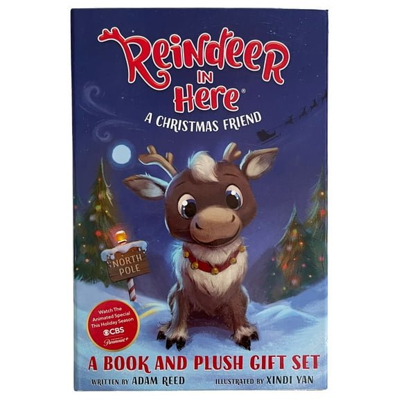 Reindeer in Here A Christmas Friend Book Plush Set Exclusive New with Tag