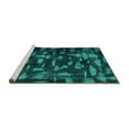 thumbnail image 2 of Ahgly Company Machine Washable Indoor Rectangle Persian Turquoise Blue Bohemian Area Rugs, 6' x 9', 2 of 4
