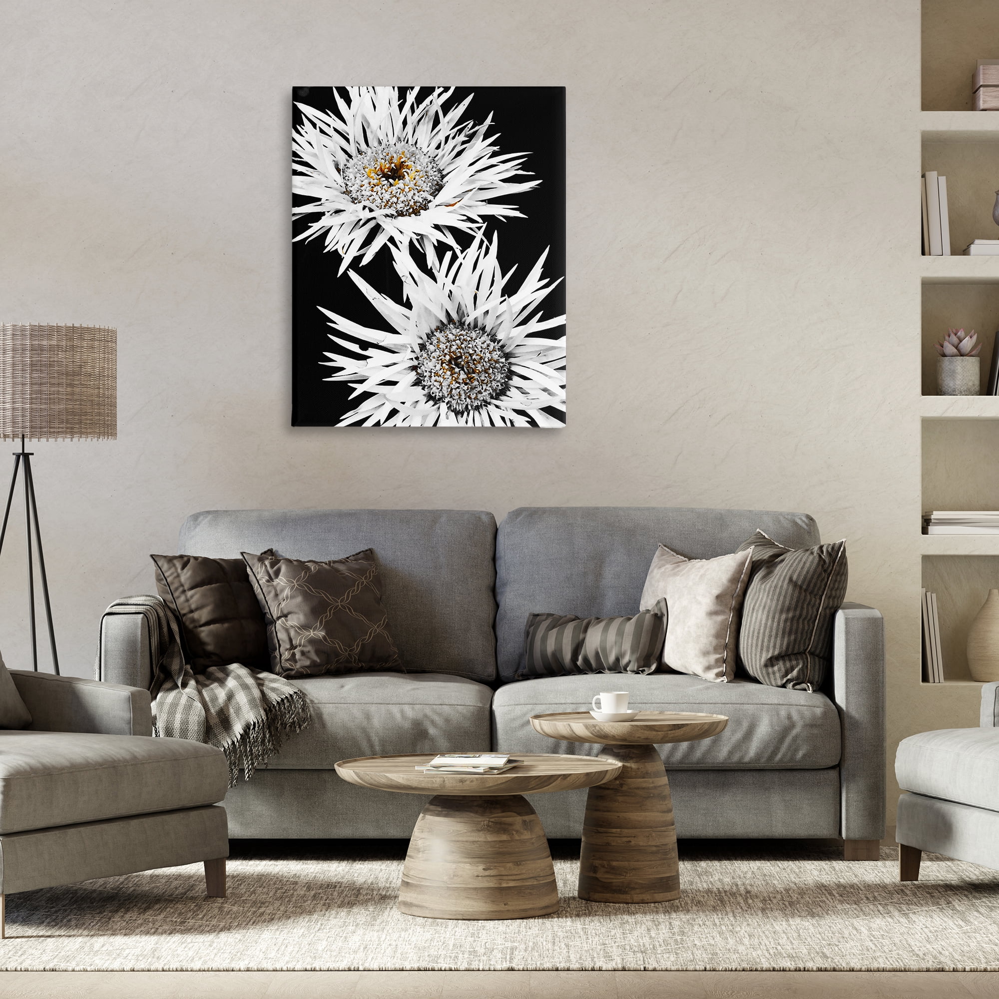 Stupell Industries Bold Contrast Flower Buds Plants & Flowers Painting Wrapped Canvas Art Print Wall Art, 30 x 40