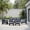 Black Frame + Grey Cushion, variant on SERWALL 7-Piece HDPE Outdoor Patio Furniture Set, Modular Conversation Sofa, Weather-Resistant Patio Sofa, Deck, Backyard & Poolside, Grey Frame with Khaki Cushions
